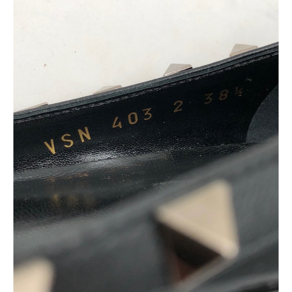 New Valentino Rockstud Noir Flats Black Patent - Picture 6 of 7